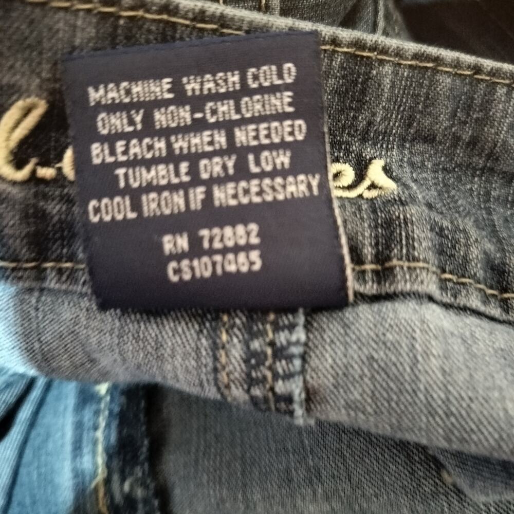 5327)Y2K LA Blues 20W Flared Panelled Grunge Boho Cargo Denim Maxi Skirt - Picture 8 of 8